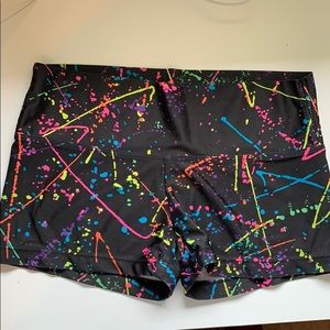 Splatter paint Savage Swim Spandex shorts